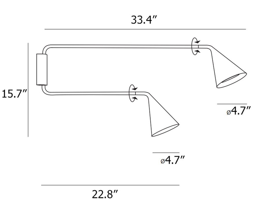 Gordon Plug-In Double Wall Sconce - Diagram