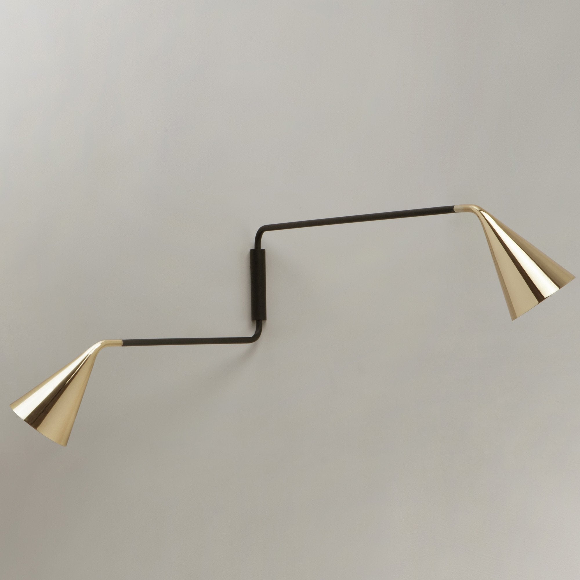 Gordon Plug-In Double Wall Sconce - Polished Gold Finish