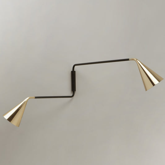 Gordon Plug-In Double Wall Sconce - Polished Gold Finish