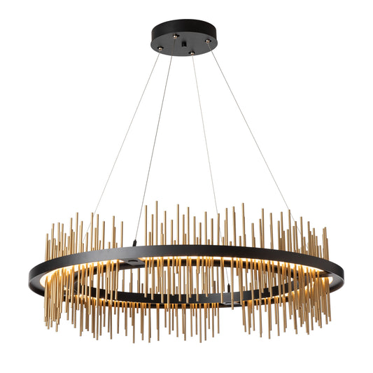 Gossamer Circular LED Pendant - Black/Gold Finish