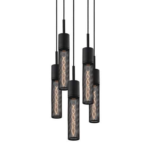 Gotham 5 Light Pendant Light - Textured Black