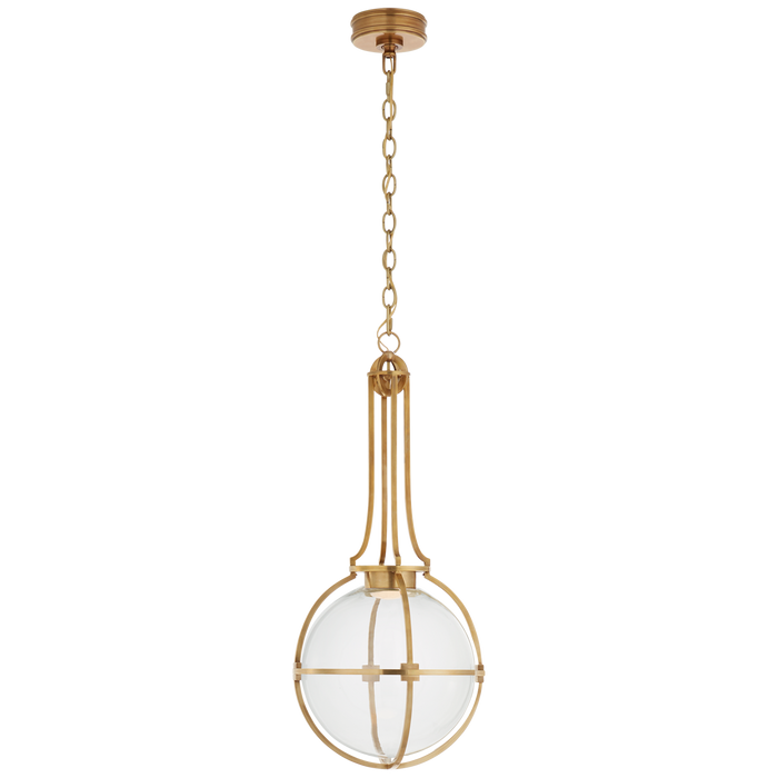 Gracie Medium Captured Globe Pendant - Antique Burnished Brass