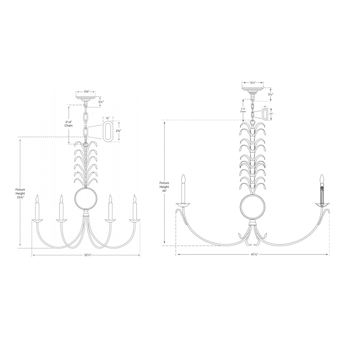 Gramercy Chandelier - Diagram