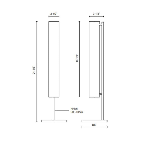 Gramercy LED Table Lamp - Diagram