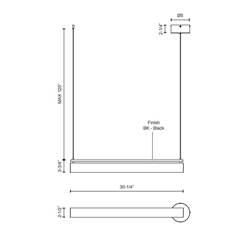 Gramercy Linear Pendant - Diagram