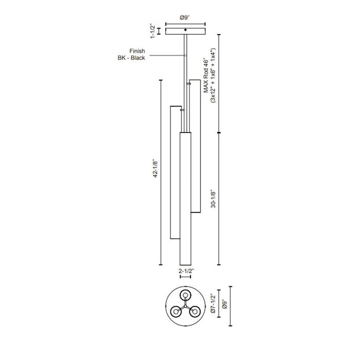 Gramercy Multi-Light Pendant - Diagram