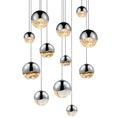 Load image into Gallery viewer, Grapes 12 Assorted Light LED Round Multipoint Chandelier - Polished Chrome Finish
