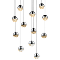 Load image into Gallery viewer, Grapes 12 Small Light LED Round Multipoint Chandelier - Polished Chrome Finish
