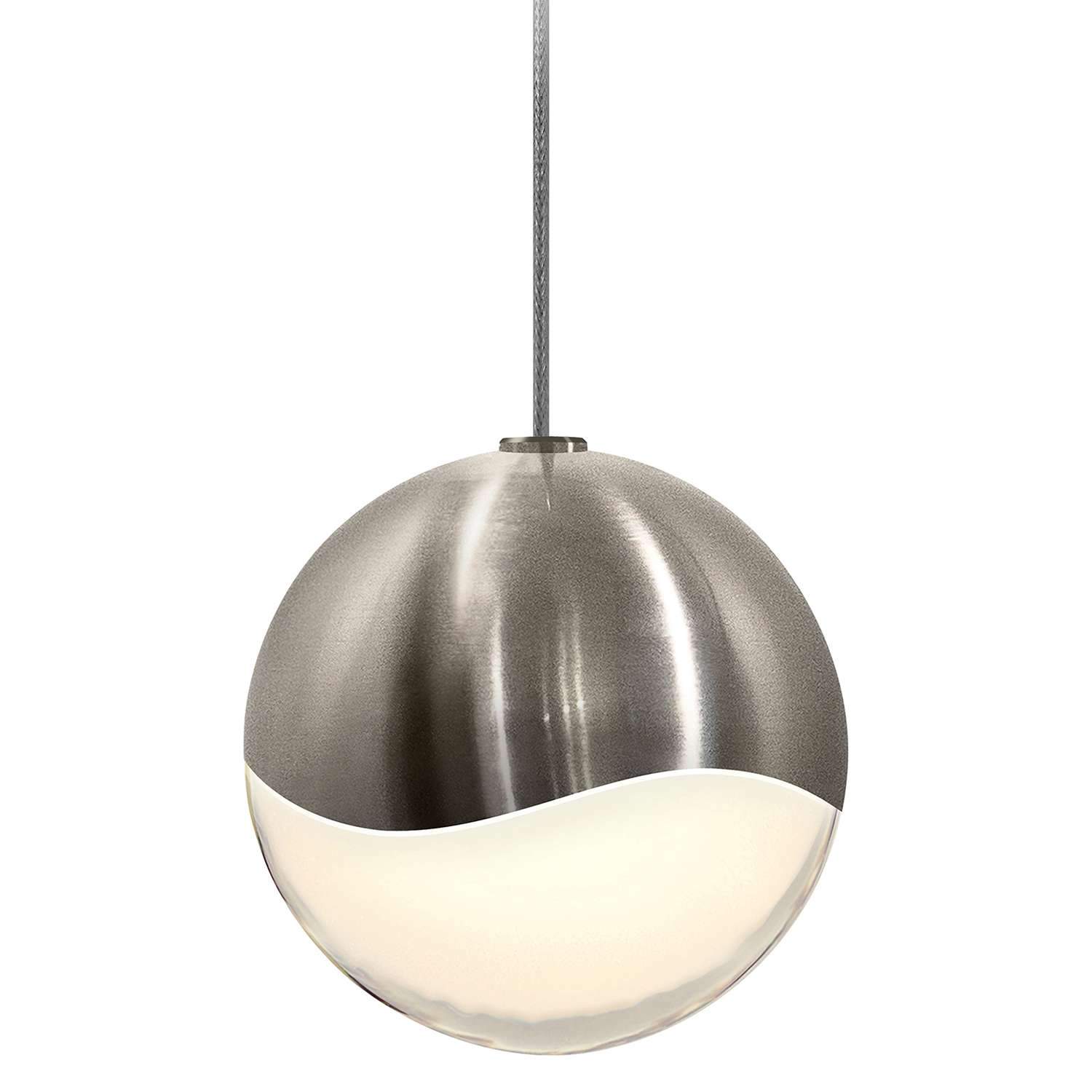 Grapes 1 Light LED Pendant - Satin Nickel/White Crystal (Medium)
