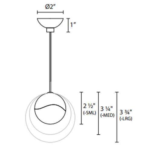 Grapes 1 Light LED Pendant - Diagram