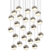 Grapes 24 Large Light LED Round Multipoint Chandelier - Satin Nickel Finish