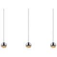 Load image into Gallery viewer, Grapes 3 Light LED Rectangular Multipoint Pendant - Polished Chrome/Clear Crystal/Small
