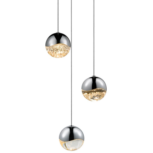 Grapes 3 Medium Light Round Assorted LED Pendant - Polished Chrome