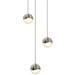 Grapes 3 Small Light Round Assorted LED Pendant - Satin Nickel