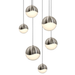 Grapes 6 Assorted Light Round Assorted LED Pendant - Satin Nickel