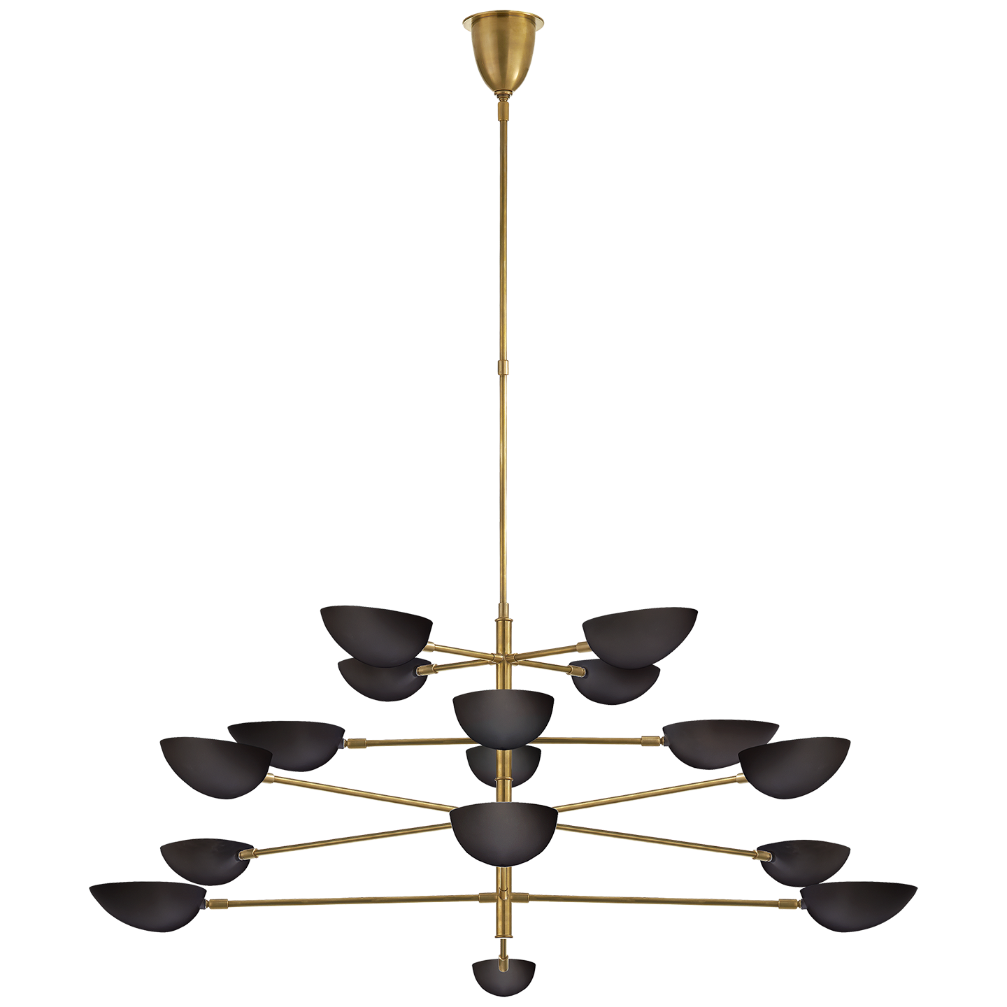 Graphic Grande Four-Tier Chandelier -  Black Finish