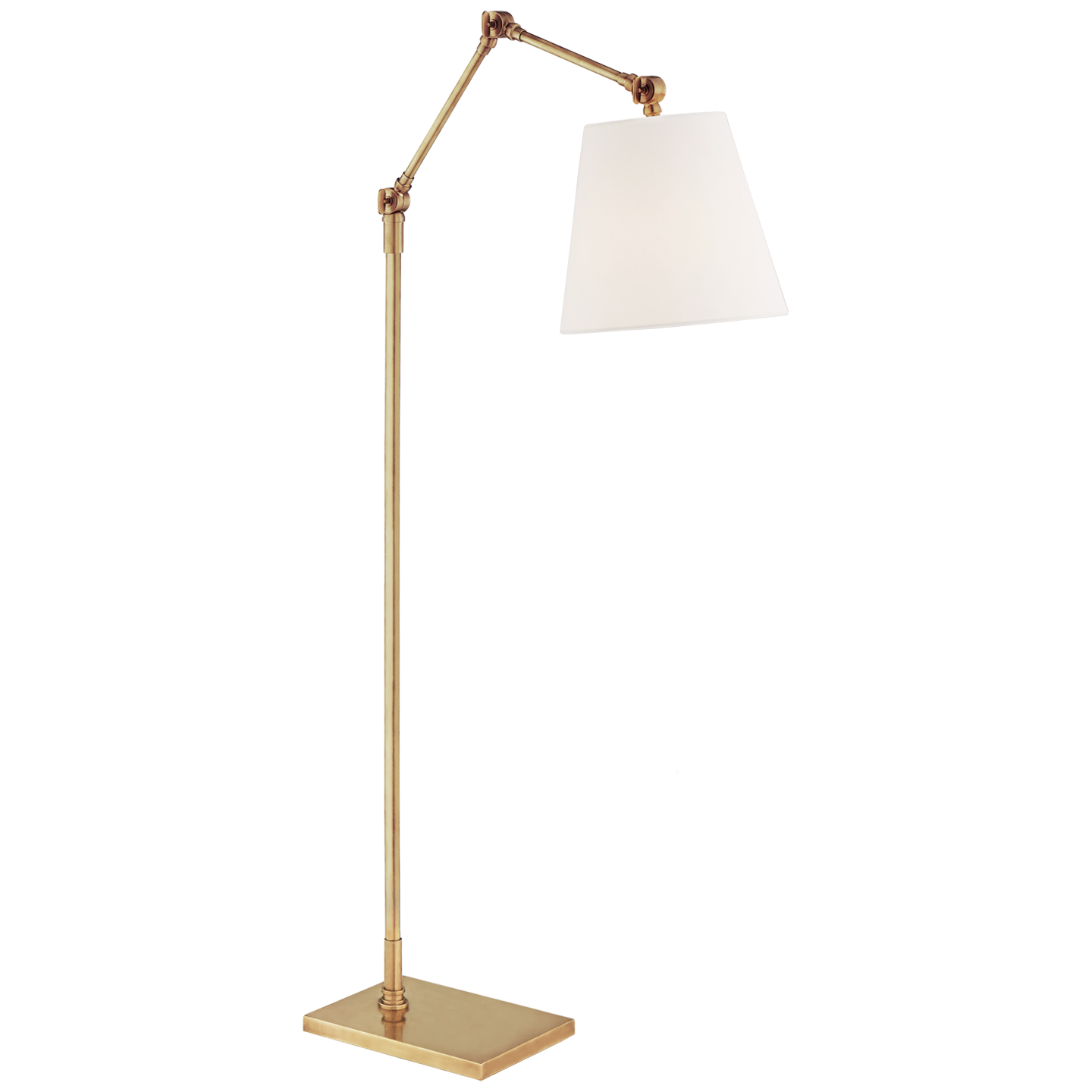 Graves Articulating Floor Lamp - Hand-Rubbed Antique Brass Finish