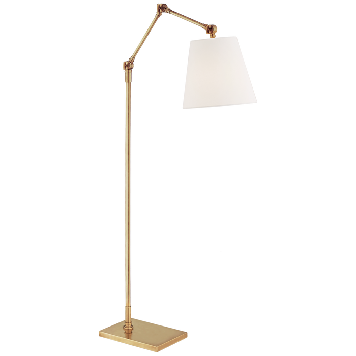 Graves Articulating Floor Lamp - Hand-Rubbed Antique Brass Finish