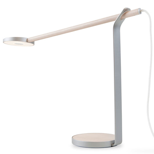 Gravy LED Desk Lamp - Maple/Silver/White Cord