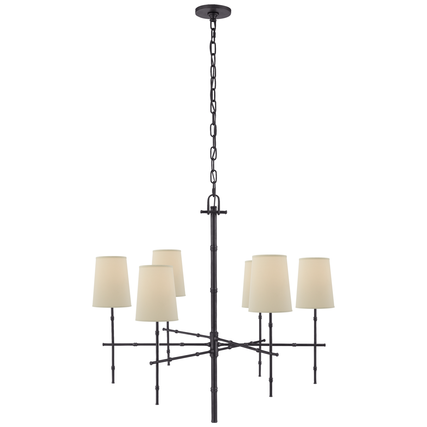 Grenol Medium Modern Bamboo Chandelier - Bronze Finish