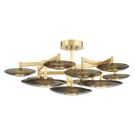 Griston LED Semi-Flushmount - Aged Brass