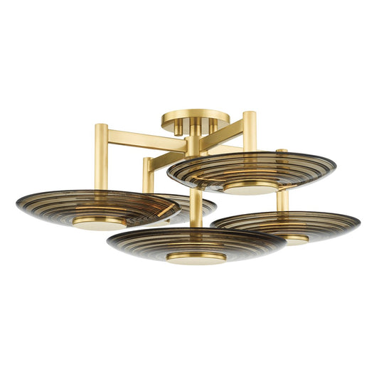 Griston LED Semi-Flushmount - Aged Brass