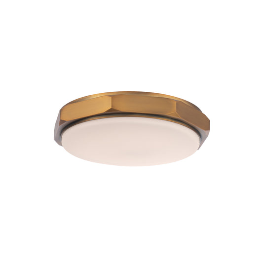 Grommet 13" LED Flush Mount - Aged Brass Finish