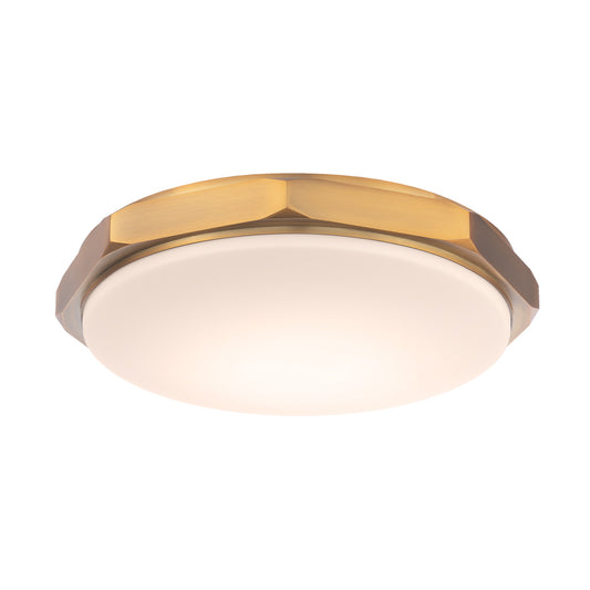 Grommet 16" LED Flush Mount - Aged Brass Finish