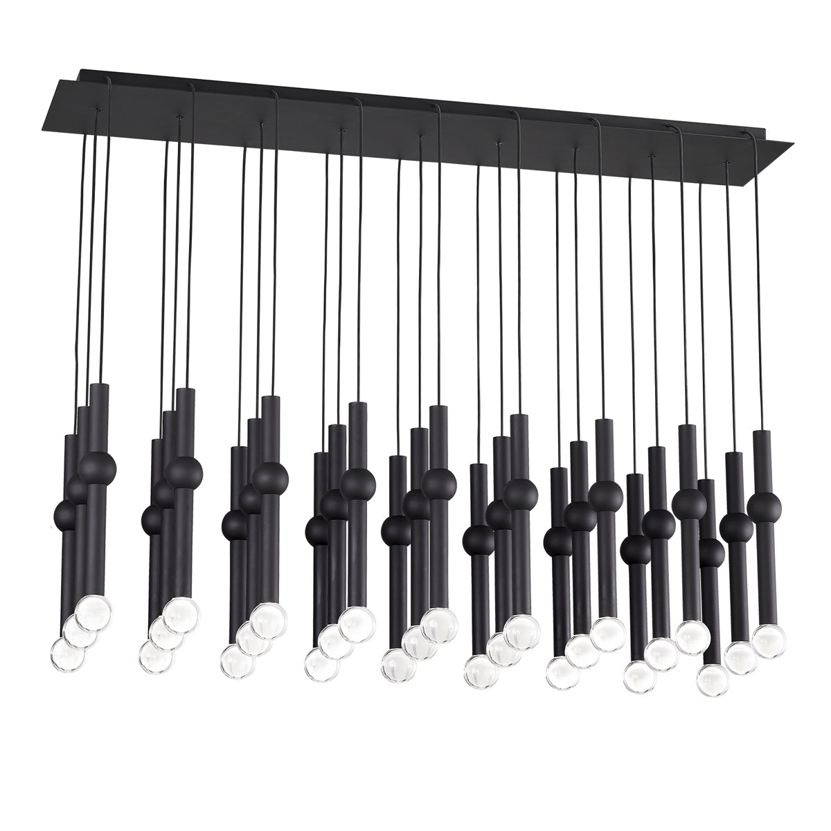 Guyed 27-Light Chandelier - Nightshade Black Finish