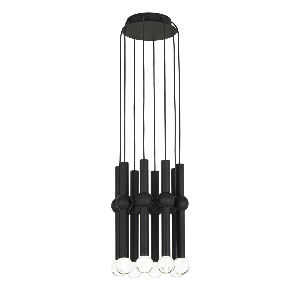 Guyed 8-Light Chandelier - Nightshade Black Finish