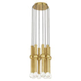 Load image into Gallery viewer, Guyed 8-Light Chandelier - Natural Brass Finish
