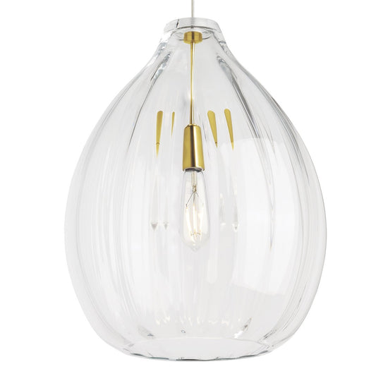 Harper Pendant - Clear Glass/Natural Brass Finish