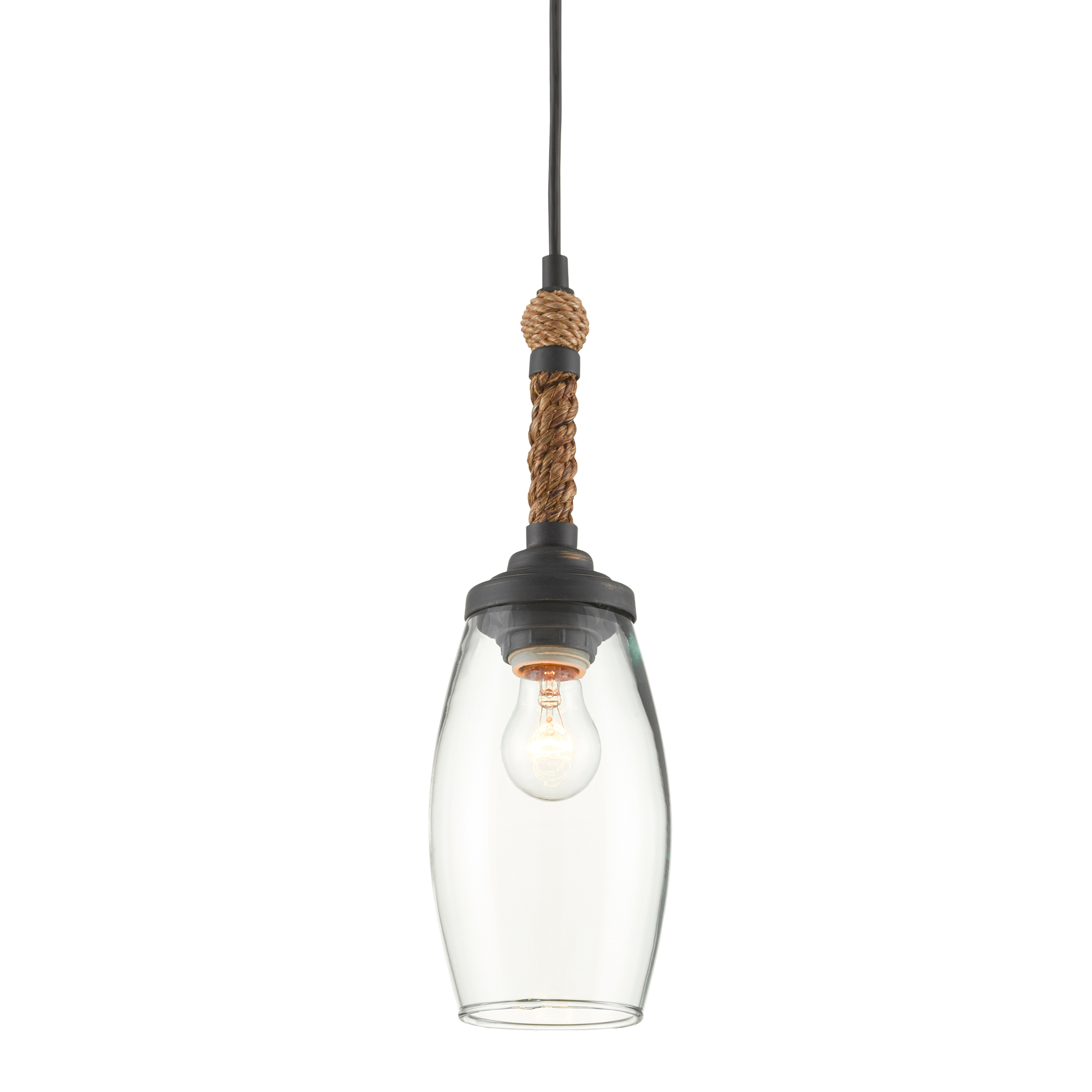 Hightider Mini Pendant - French Black/Natural Rope