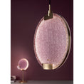 Load image into Gallery viewer, HORO S1 Pendant - Brushed Brass Finish with Pink Glass
