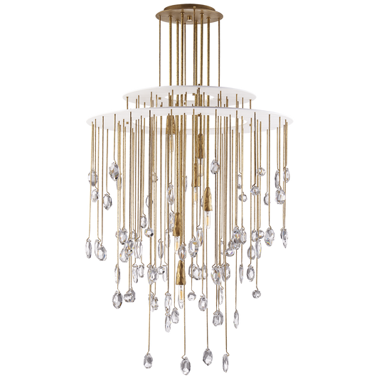 Hailee Medium Sculpted Chandelier - Natural Brass