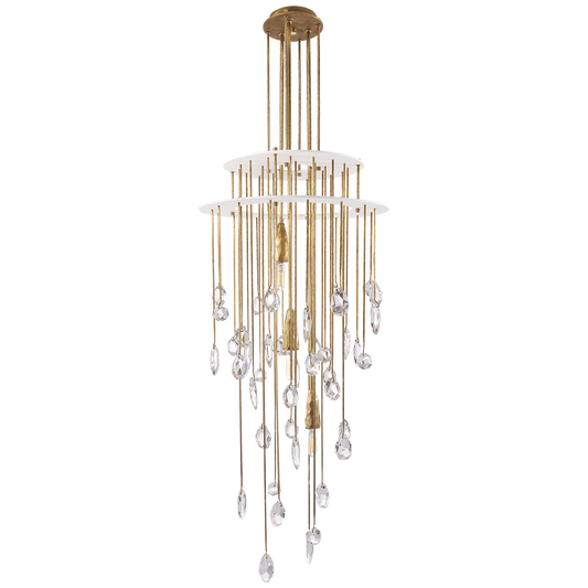 Hailee Small Sculpted Chandelier - Natural Brass