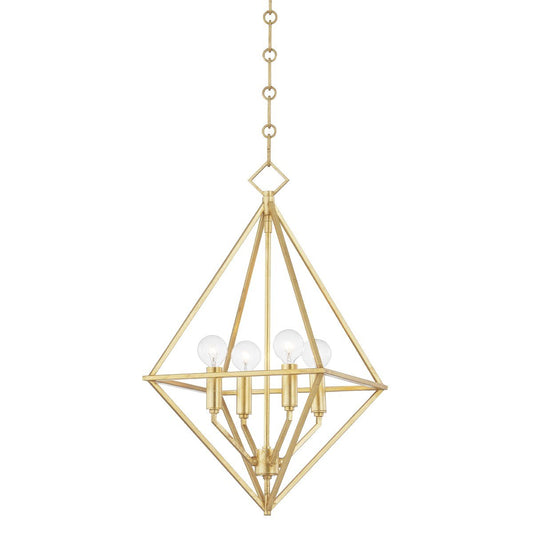 Haines Small Lantern Pendant - Gold Leaf Finish