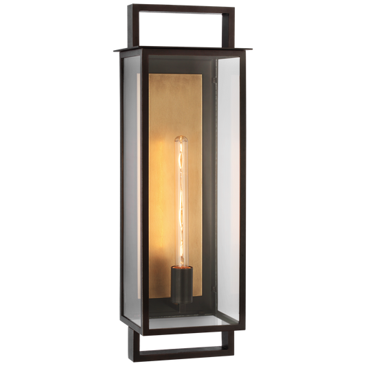 Halle Large Narrow Wall Lantern - Aged Iron Finish