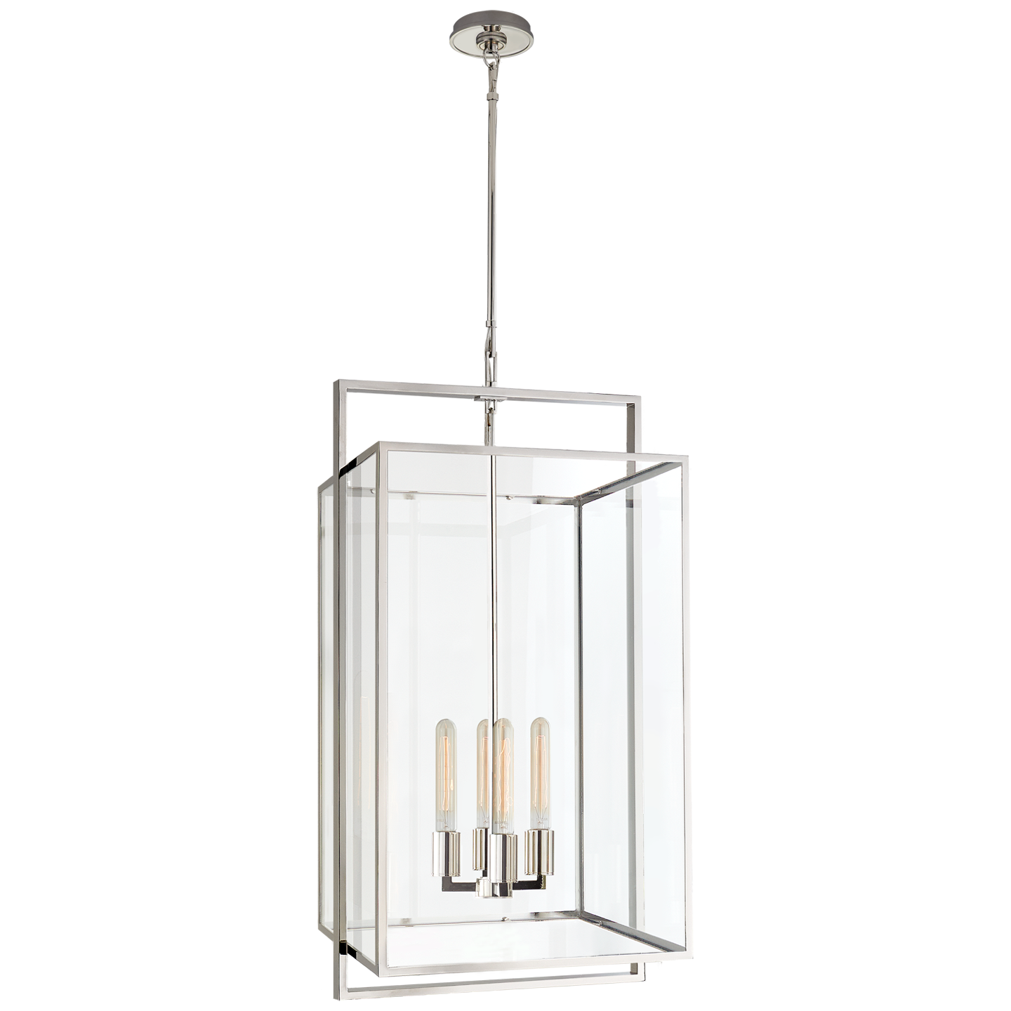 Halle Medium Lantern - Polished Nickel Finish