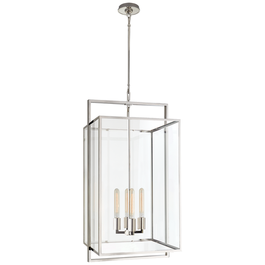 Halle Medium Lantern - Polished Nickel Finish