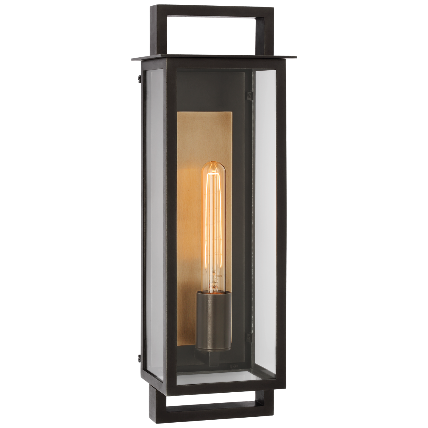 Halle Medium Narrow Wall Lantern - Aged Iron Finish