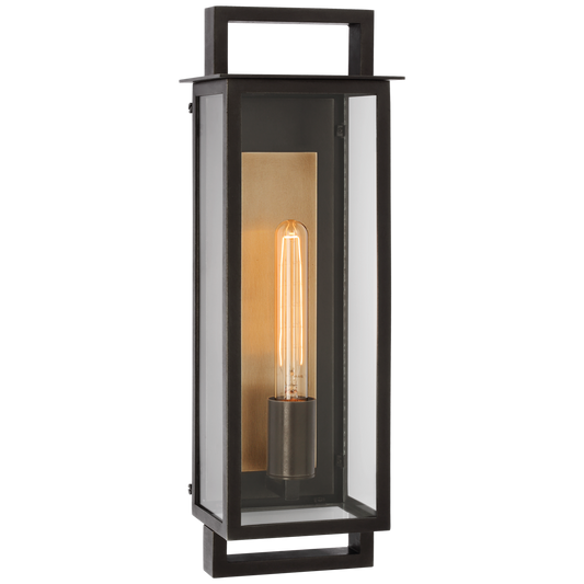 Halle Medium Narrow Wall Lantern - Aged Iron Finish