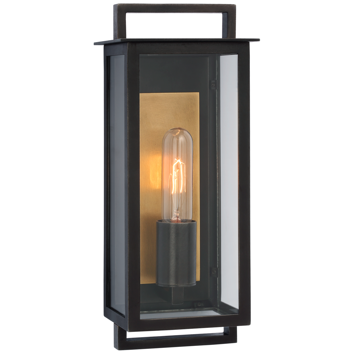 Halle Small Narrow Wall Lantern - Aged Iron Finish