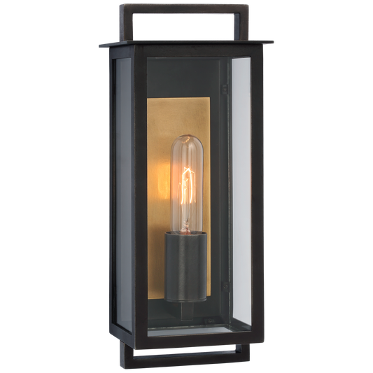 Halle Small Narrow Wall Lantern - Aged Iron Finish