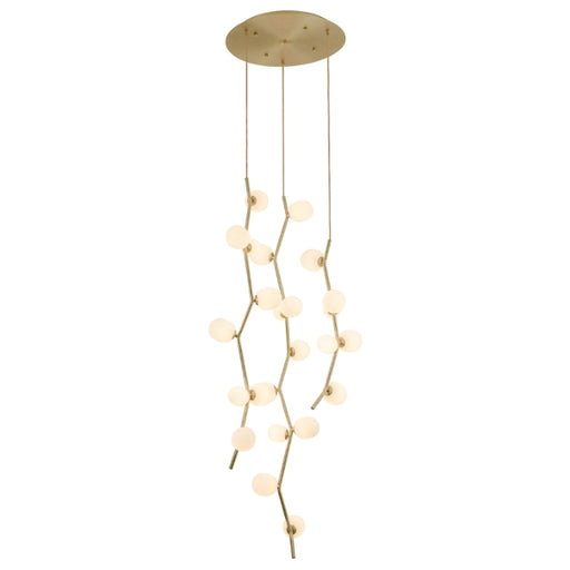 Hampton Multi-Light Pendant - Brushed Brass/White Glass