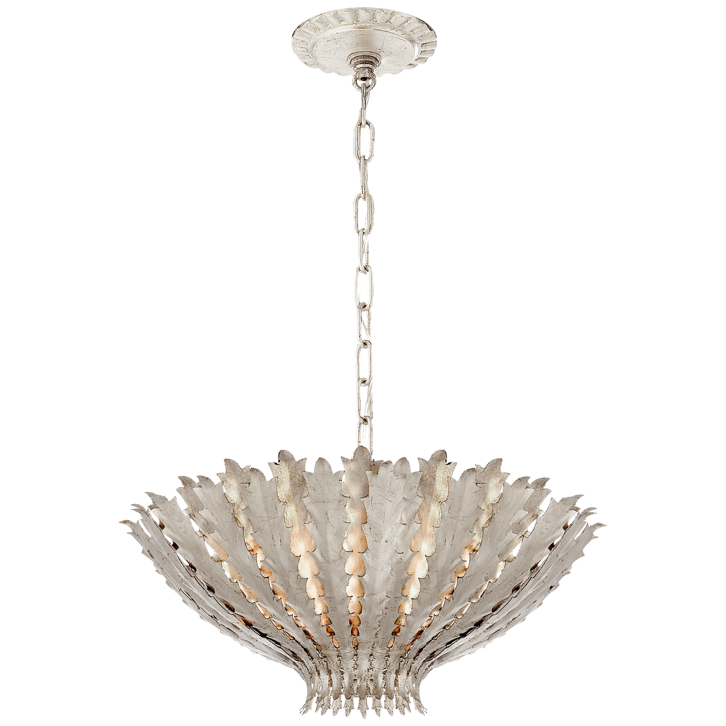 Hampton Medium Chandelier - Burnished Silver Leaf