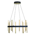 Load image into Gallery viewer, Harmonix Chandelier - Black/Aged Brass Finish
