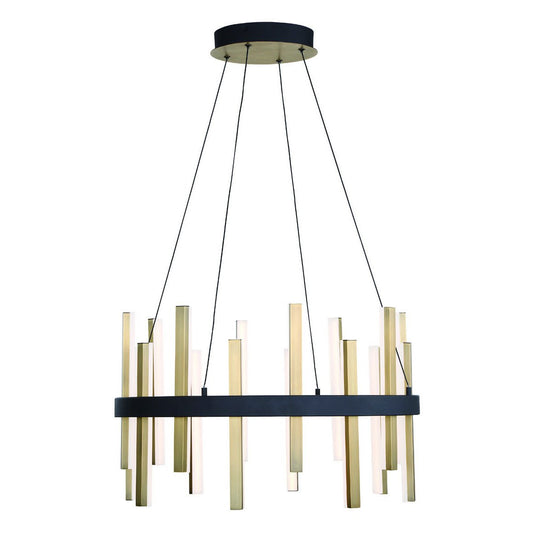 Harmonix Chandelier - Black/Aged Brass Finish