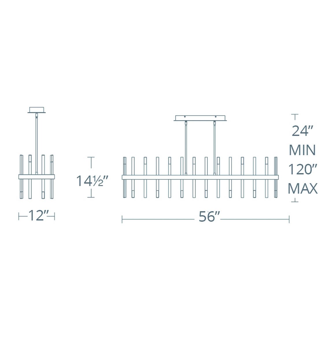 Harmonix Linear Chandelier - Diagram