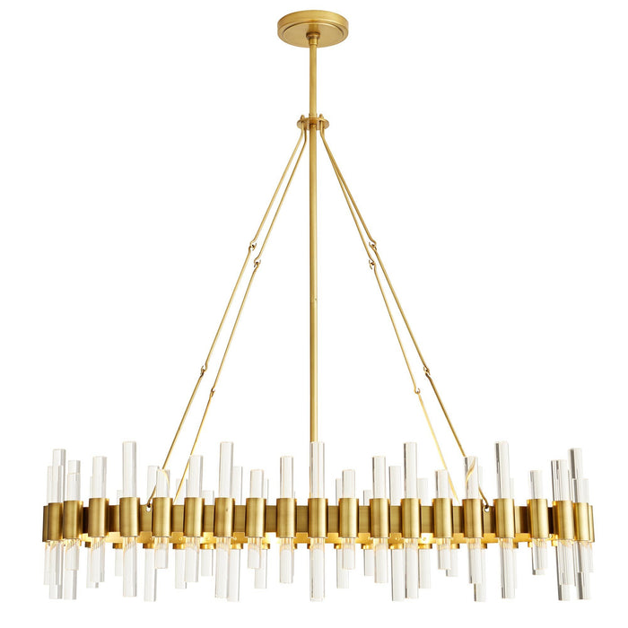 Haskell Oval Chandelier - Antique Brass
